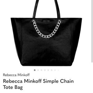 Rebecca Minkoff Black Tote with Silver Chain